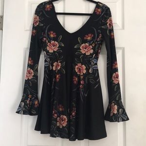 black floral free people minidress
